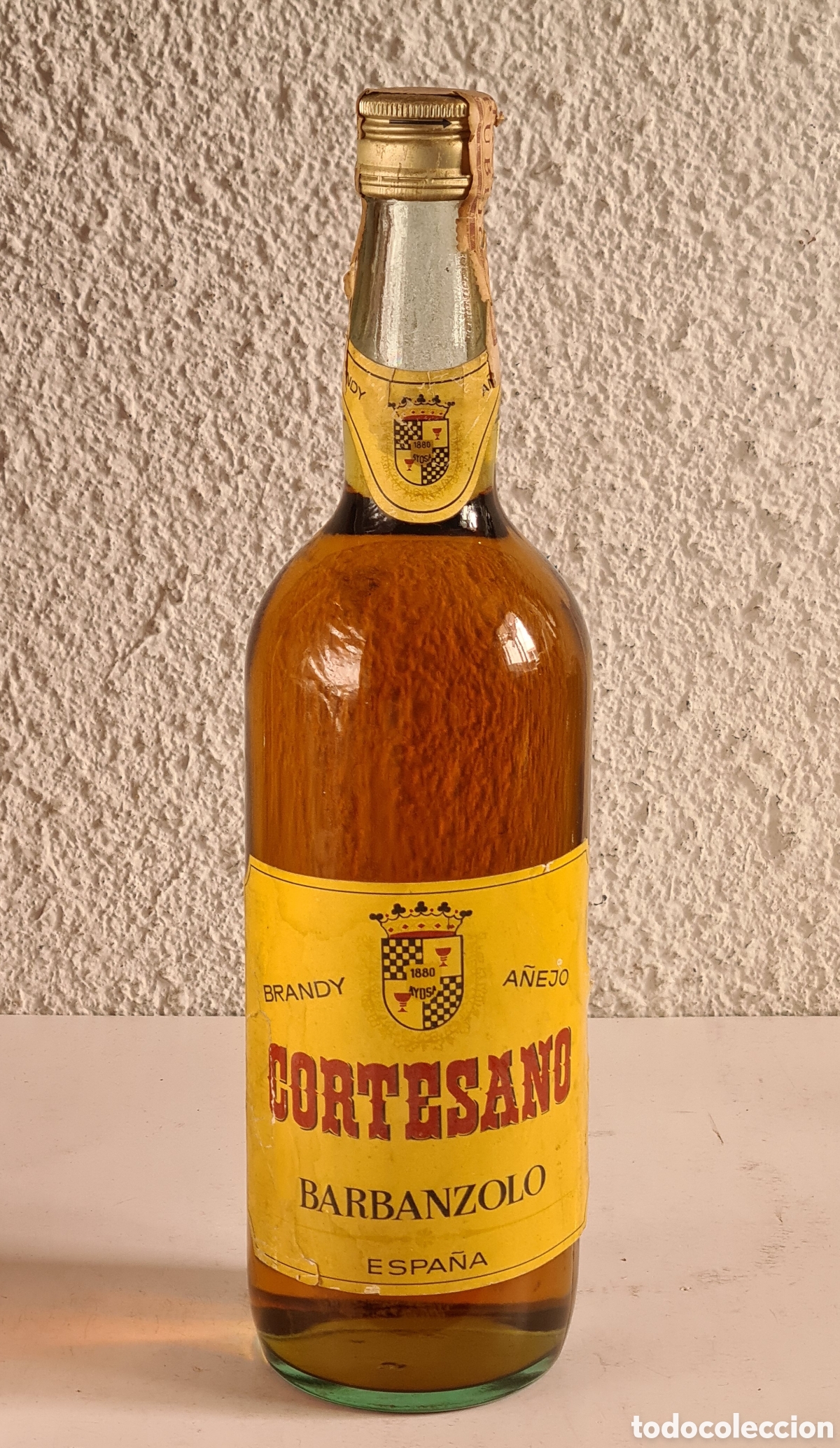Coleccionismo de vinos y licores: Botella Brandy A&ntilde;ejo Cortesano Barbanzolo - Licor - Precintada - Bodega