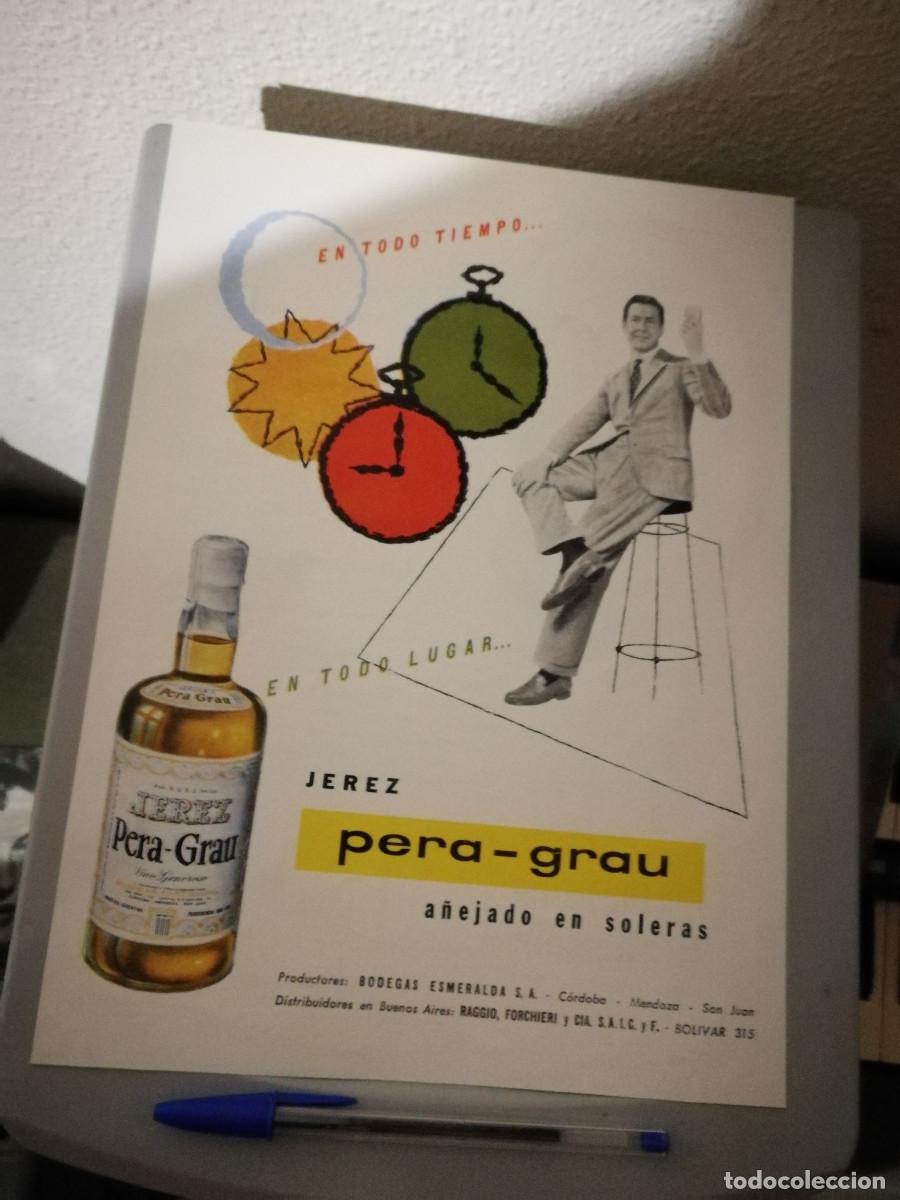 Sammlung von Weinen und Lik&ouml;ren: ANTIGUO ANUNCIO ENCARTONADO -A4- PERA GRAU JEREZ - PUBLICIDAD