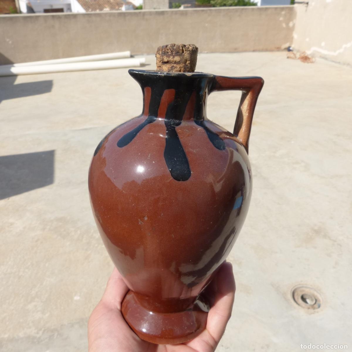 Sammlung von Weinen und Lik&ouml;ren: Antigua botella de an&iacute;s J Pesudo, reutilizada como alcuza o aceitera, vacia, 20cm , 508gr.