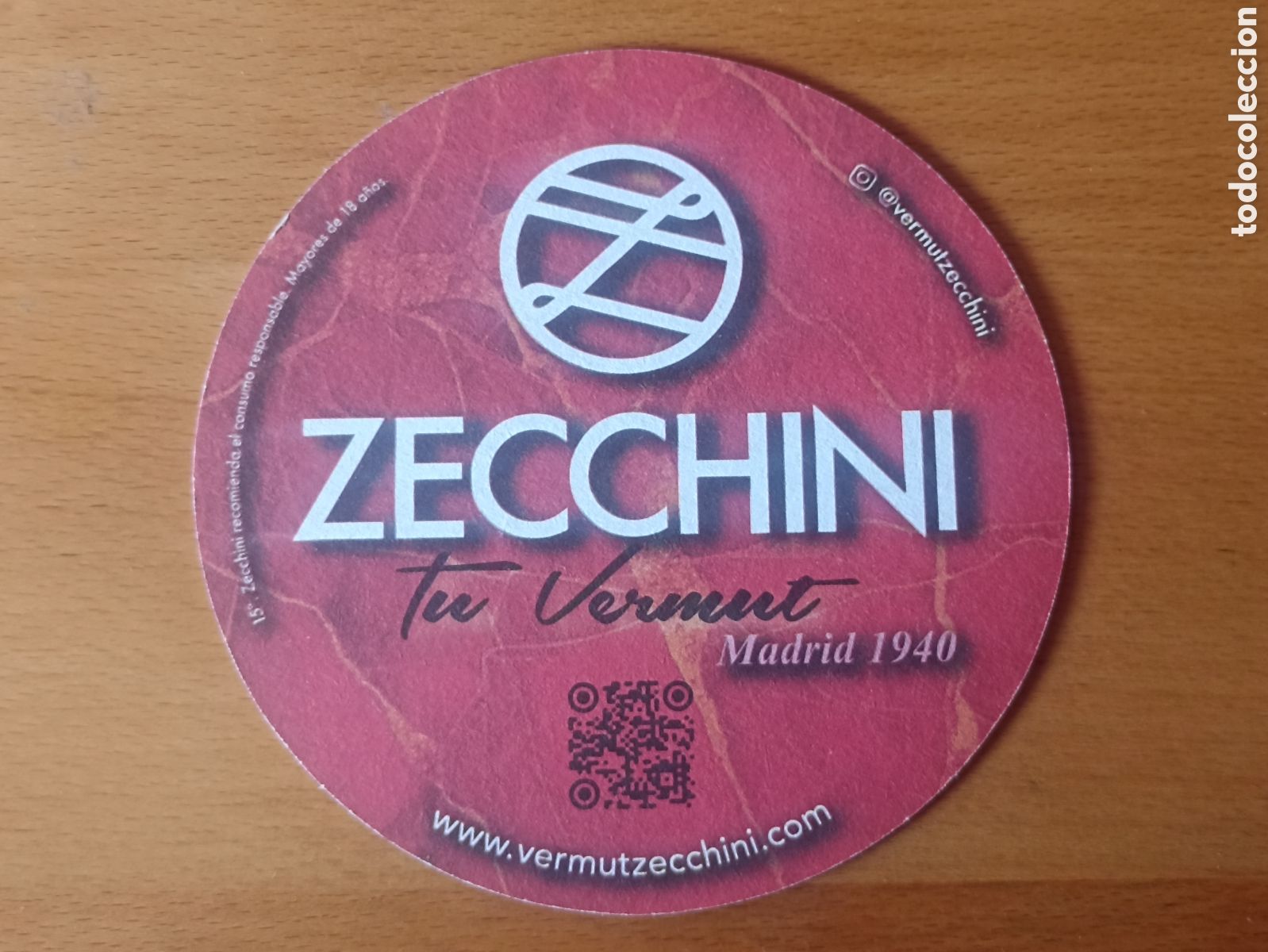 Sammlung von Weinen und Lik&ouml;ren: Posavasos Vermut Zecchini - Cart&oacute;n r&iacute;gido - Pedido m&iacute;nimo 3 &euro;