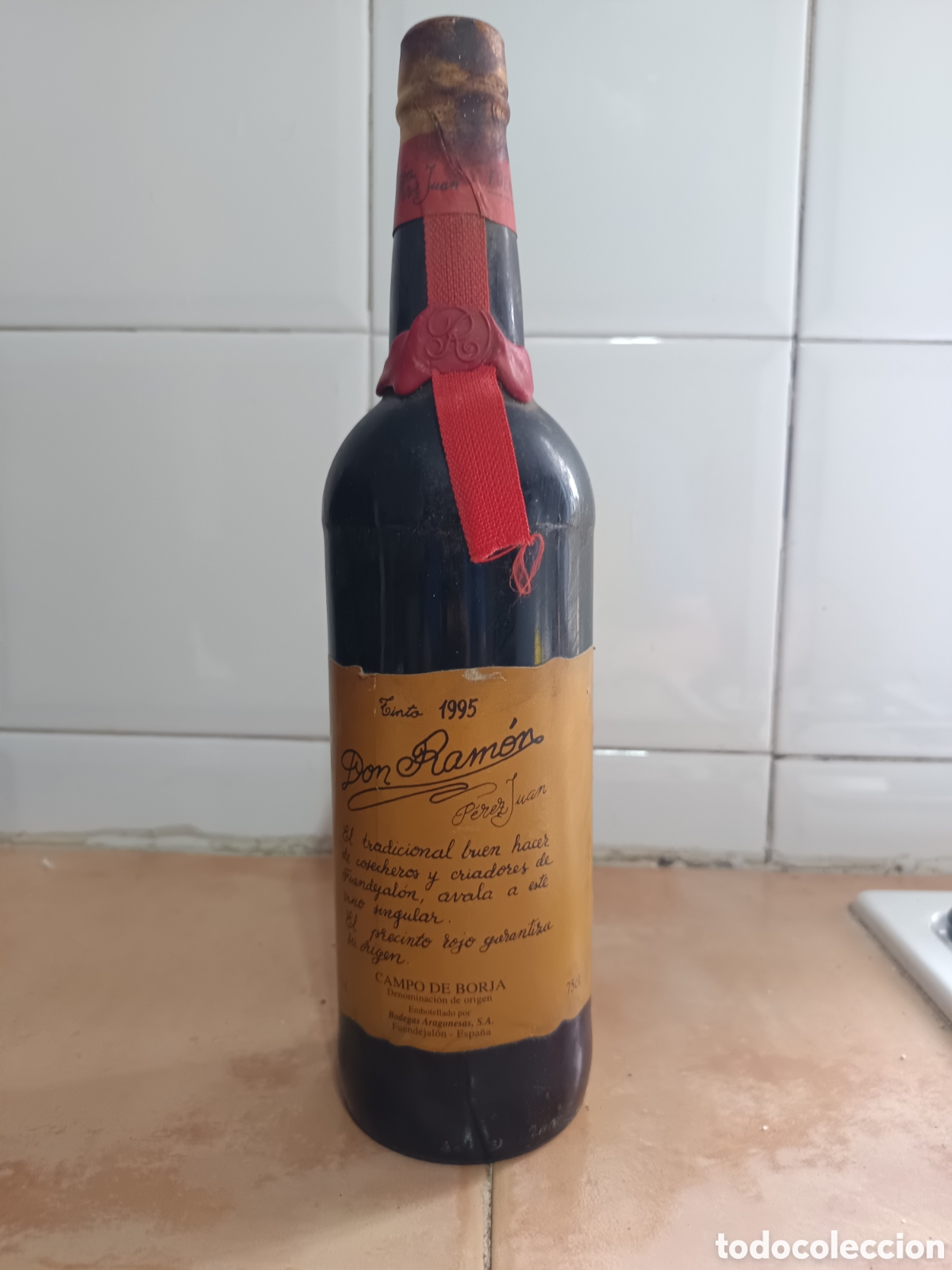 Collection of wines and liquors: Botella Don Ram&oacute;n Tinto 1995 &ndash; Campo de Borja &ndash; Bodegas Aragonesas &ndash; Para decoraci&oacute;n o colecci&oacute;n
