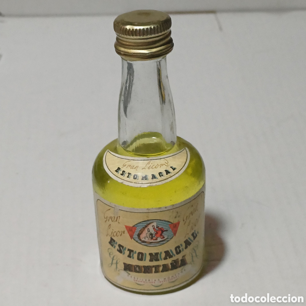 Coleccionismo de vinos y licores: Botella mini Miniatura botellin Botellita Gran Licor estomacal Monta&ntilde;&aacute; Granollers (Barcelona) crist