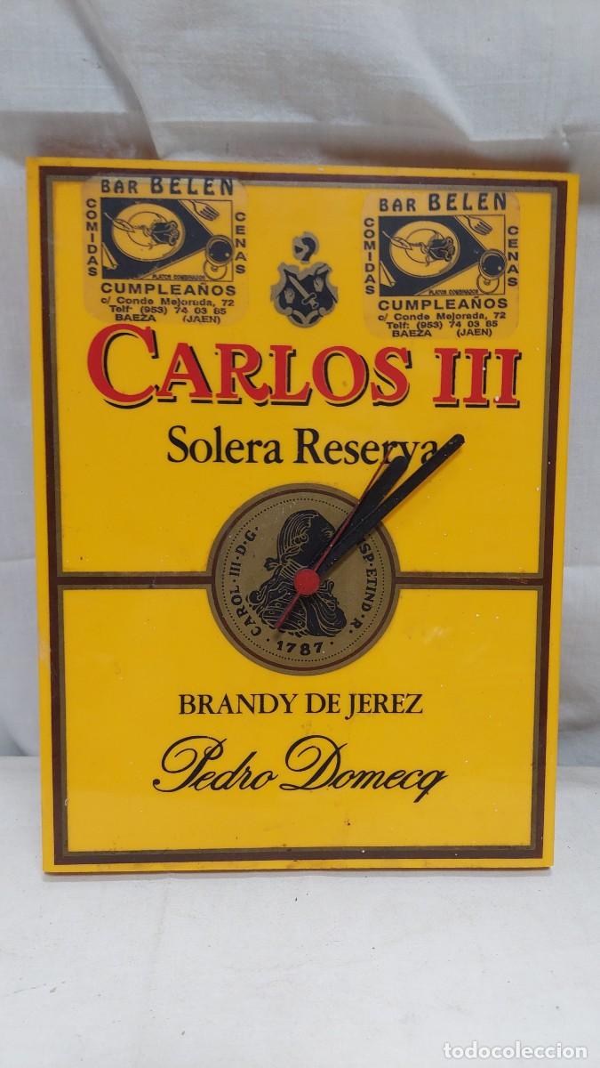 Coleccionismo de vinos y licores: Reloj publicidad Brandy Domecq Carlos III
