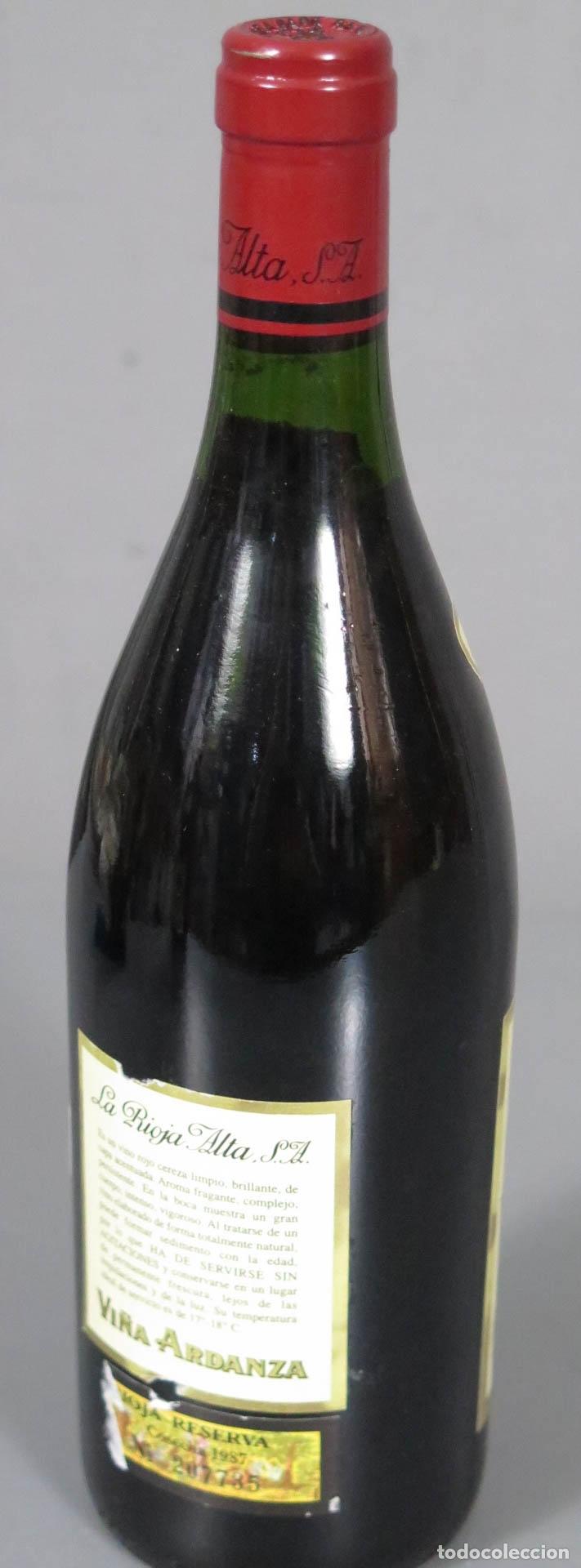 Coleccionismo de vinos y licores: BOTELLA. VI&Ntilde;A ARDANZA 1987 - Foto 2