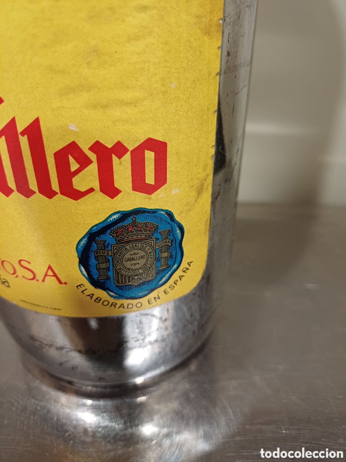 Coleccionismo de vinos y licores: Botella Original de Ponche Caballero - Foto 3