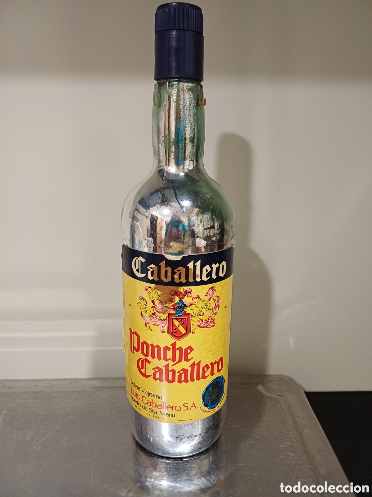 Coleccionismo de vinos y licores: Botella Original de Ponche Caballero - Foto 1