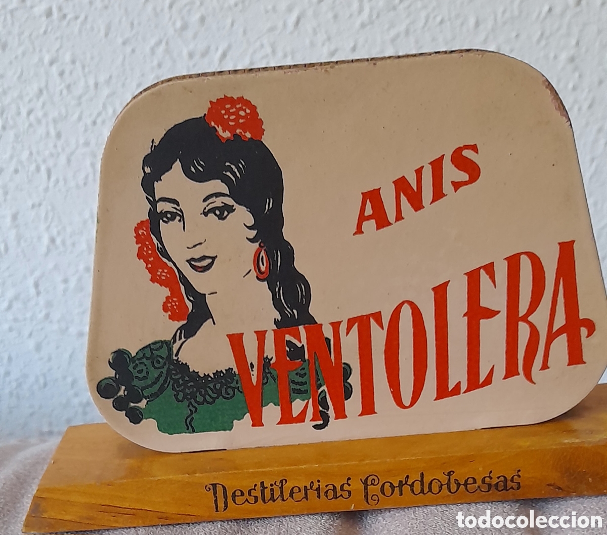 Coleccionismo de vinos y licores: Servilletero madera ANIS VENTOLERA - Foto 2