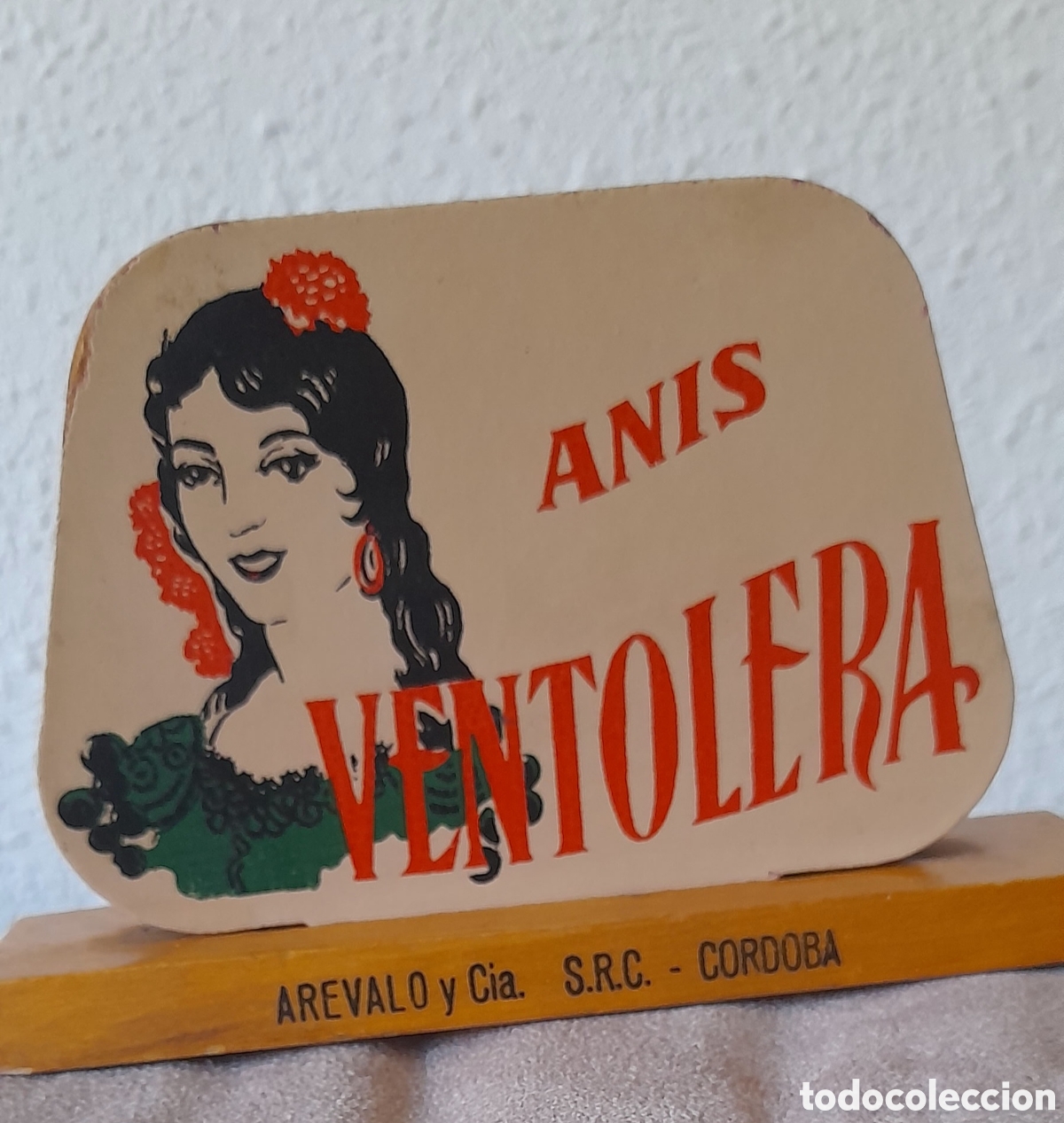 Coleccionismo de vinos y licores: Servilletero madera ANIS VENTOLERA - Foto 1