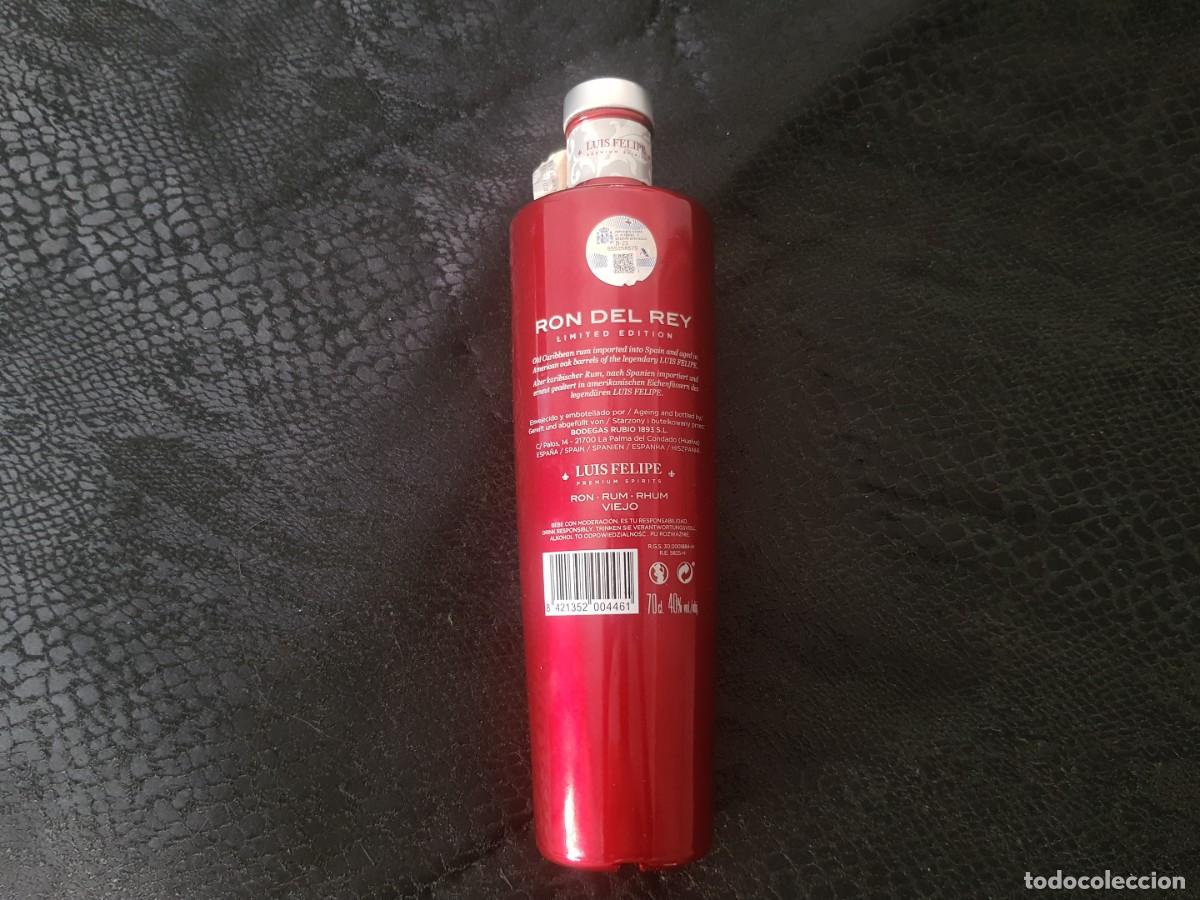 Coleccionismo de vinos y licores: Botella vac&iacute;a RON DEL REY - Foto 2
