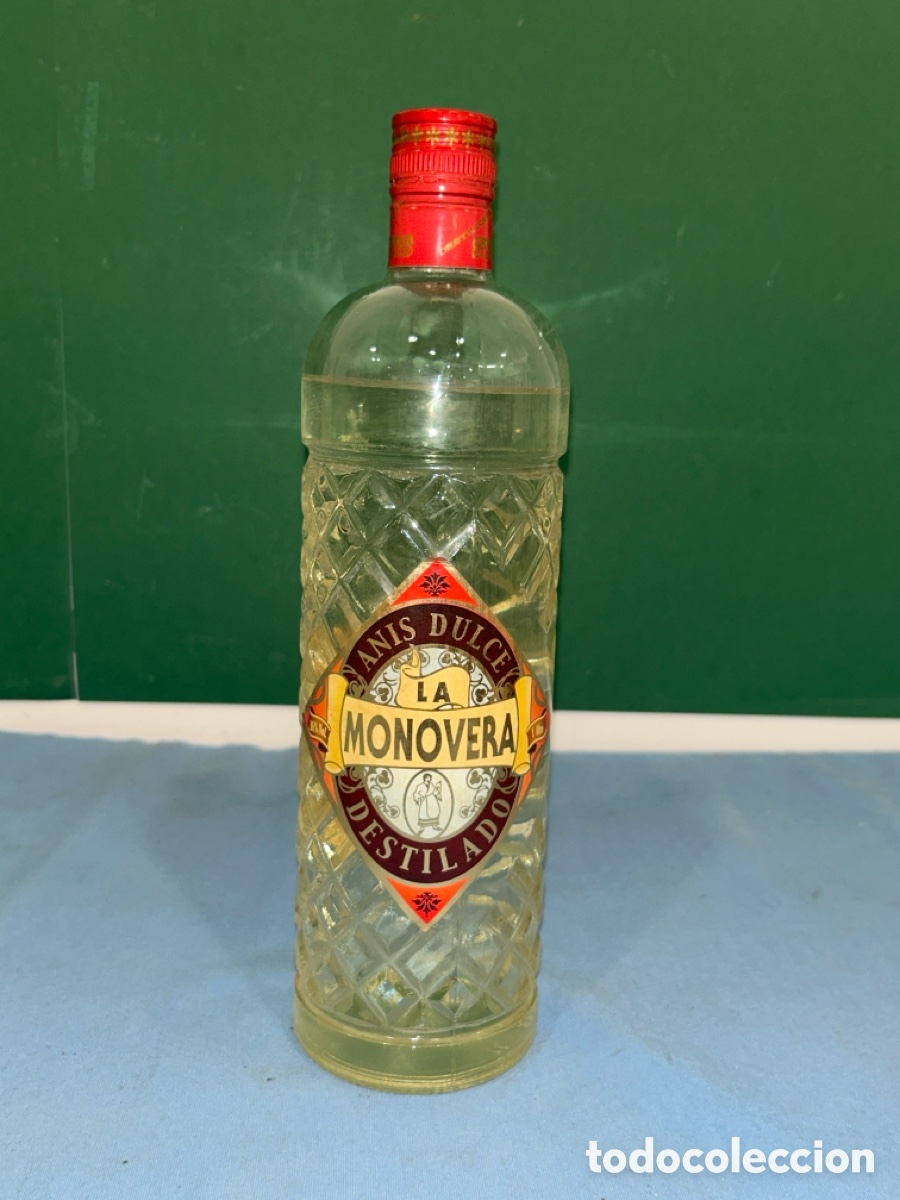Collection of wines and liquors: ANTIGUA BOTELLA DE ANIS DULCE LA MONOVERA DESTILADOS *SIN ABRIR* *VER FOTOS*