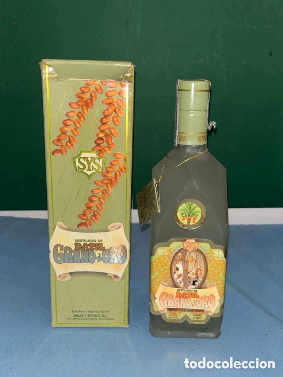 Collection of wines and liquors: ANTIGUA BOTELLA DE LICOR DESTILADO DE D&Aacute;TIL GRANO D&rsquo;ORO SYS EN SU CAJA *SIN ABRIR* *VER FOTOS*