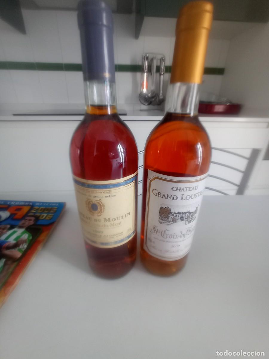 Collection of wines and liquors: Antiguas botellas de vino Franc&eacute;s Chateau du Moulin 1999, chateau grand Lousteau 2000