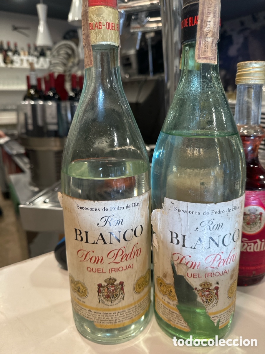 Collection of wines and liquors: Ron Blanco Don Pedro &ndash; Quel (Rioja) &ndash; D&eacute;cada de 1970/80 &ndash; Proveedor de la Casa Real