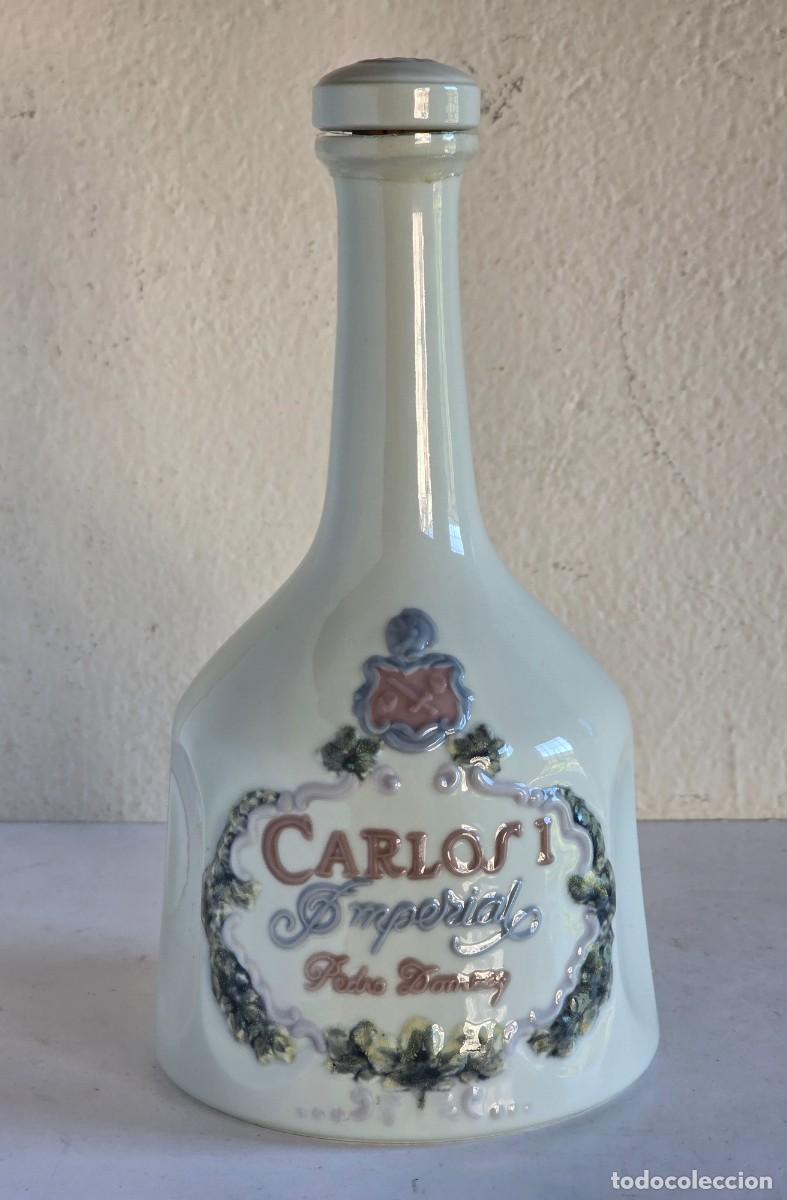 Coleccionismo de vinos y licores: Botella vac&iacute;a Brandy Carlos I Imperial Gran Reserva Pedro Domecq Jerez Licor C&aacute;diz Porcelana Lladr&oacute;