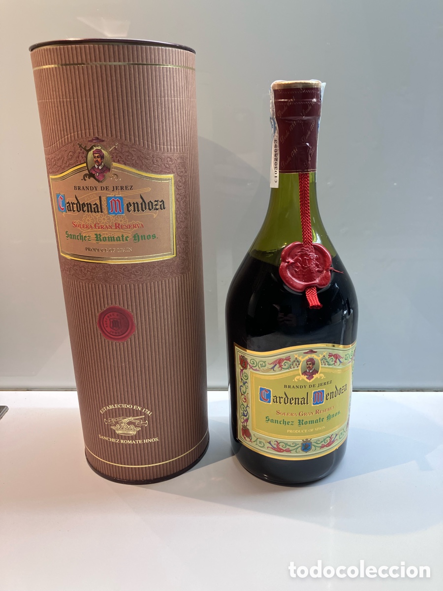 Coleccionismo de vinos y licores: BOTELLA BRANDY DE JEREZ CARDENAL MENDOZA GRAN RESERVA SANCHEZ ROMATE