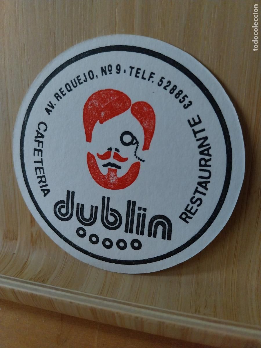 Collection of wines and liquors: DUBLIN RESTAURANTE AV REQUEJO POSAVASOS COASTER VINTAGE ORIGINAL 9 CMS USADO