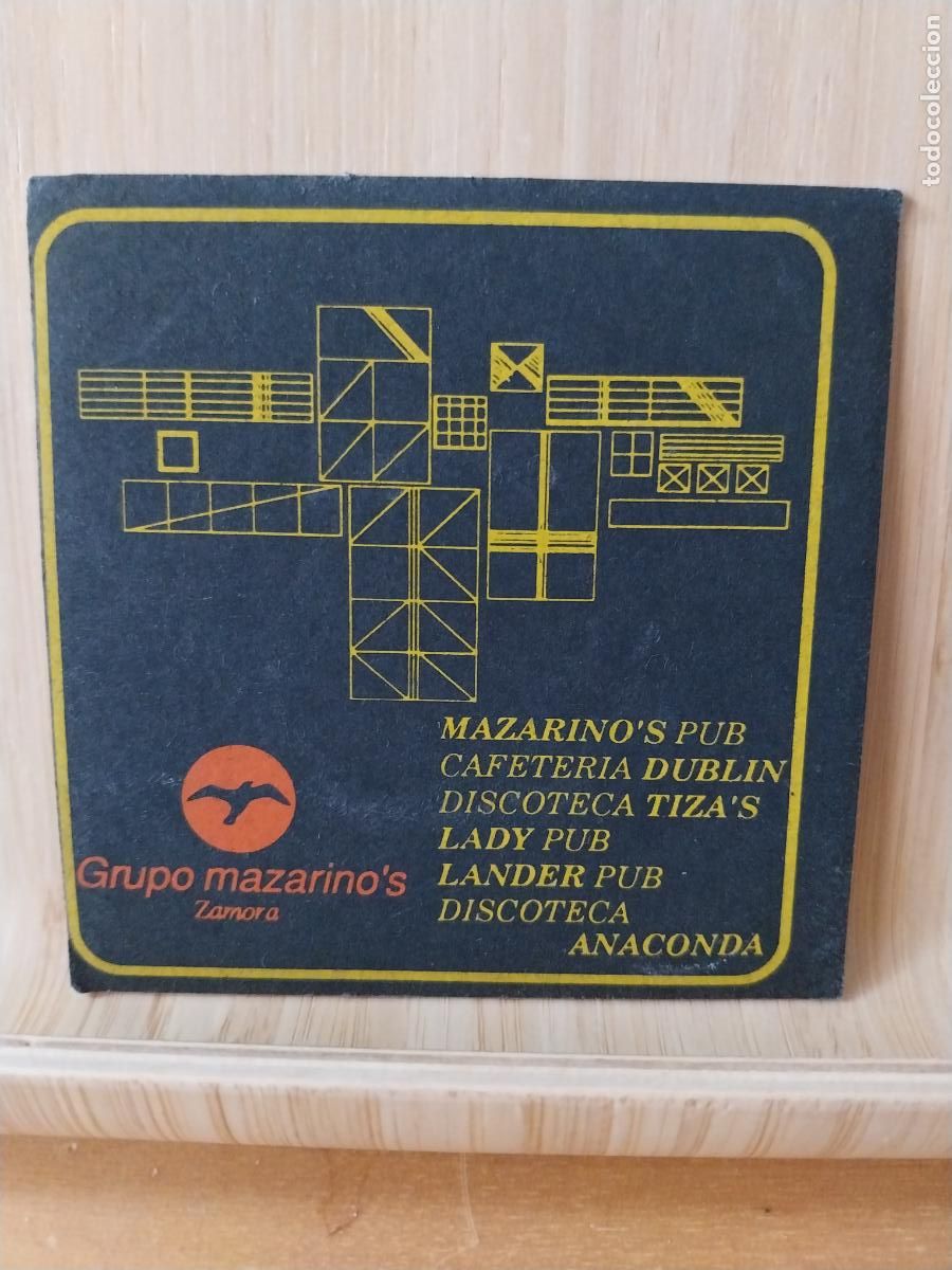 Collection of wines and liquors: GRUPO MAZARINO&acute;S ZAMORA POSAVASOS COASTER VINTAGE ORIGINAL 9 CMS USADO