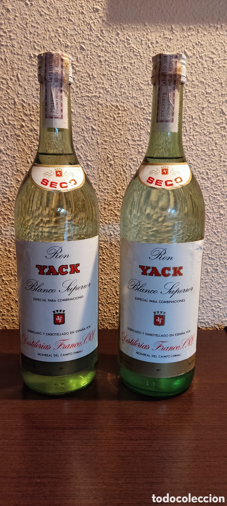 Collection of wines and liquors: Ron blanco Yack.Destilerias Franco.