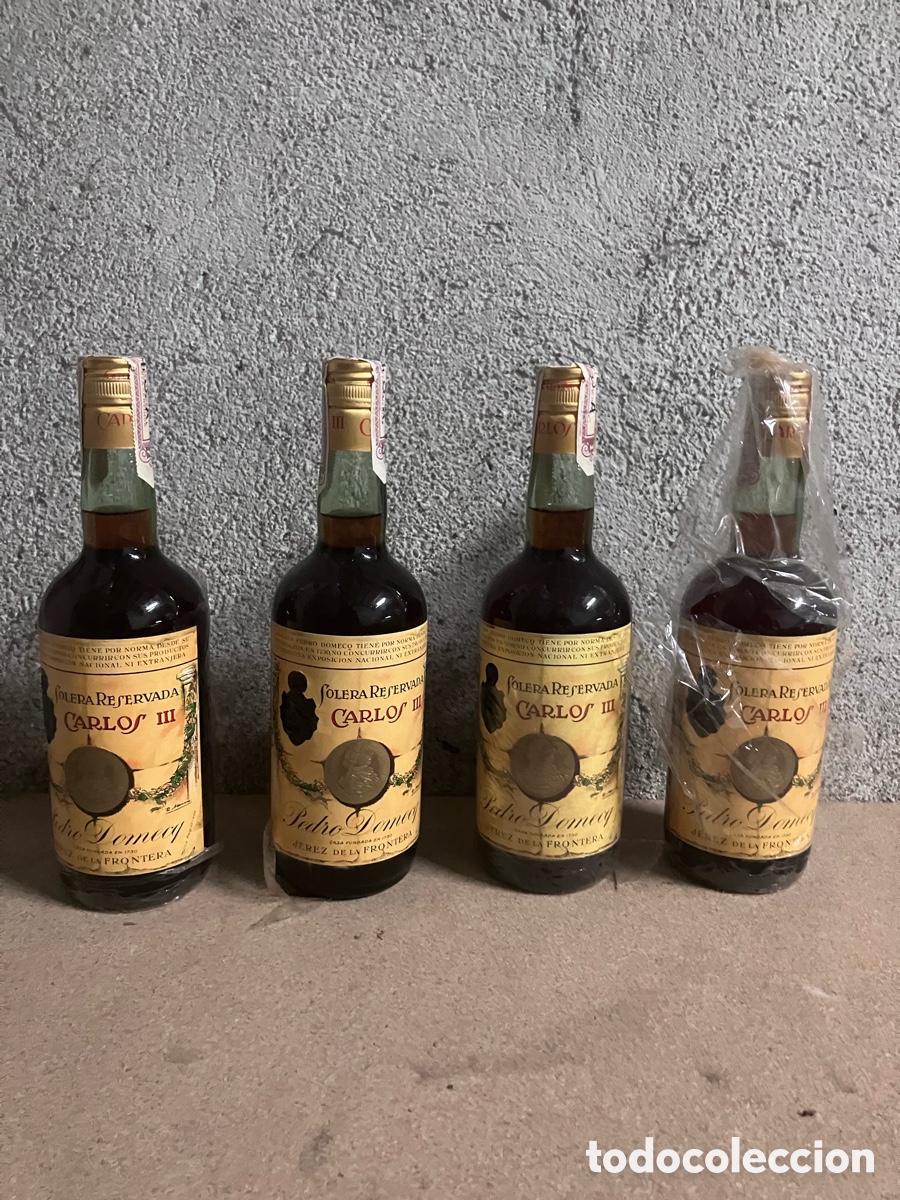 Coleccionismo de vinos y licores: BOTELLA BRANDY CARLOS III SOLERA RESERVADA PRECINTO 80 centimos