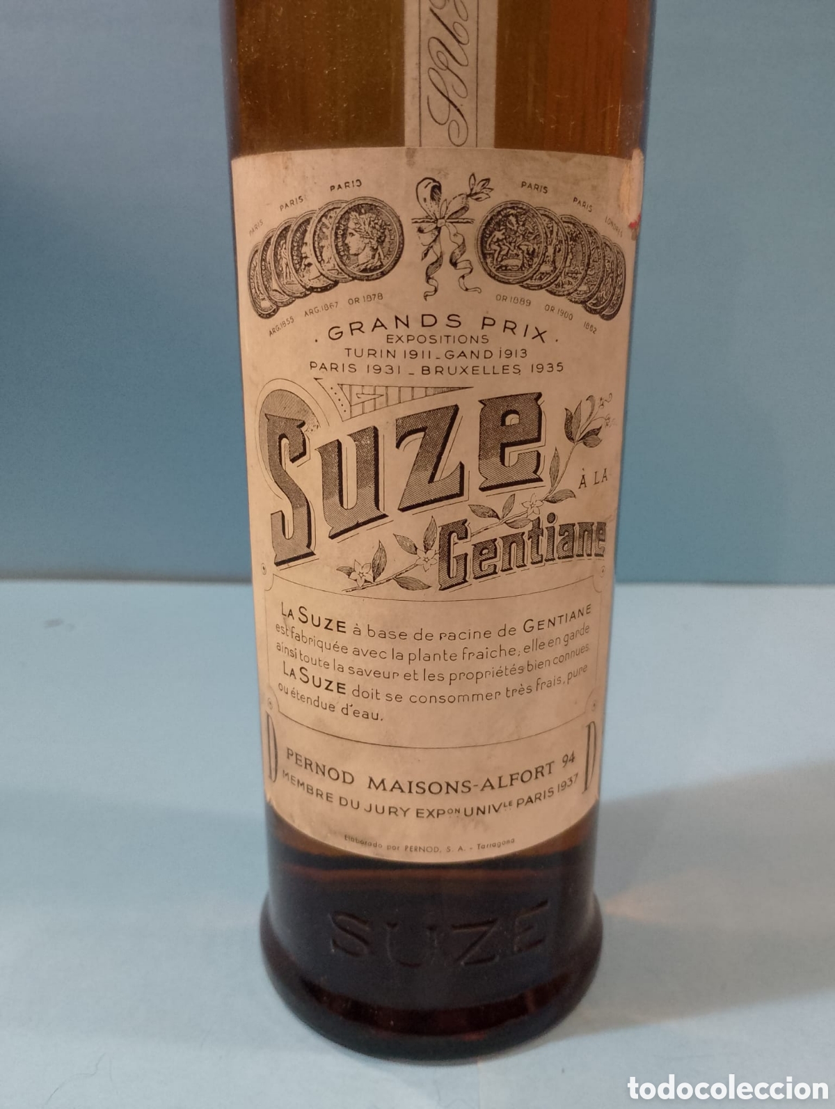 Coleccionismo de vinos y licores: Botella de licor Suze, Pernod. - Foto 2