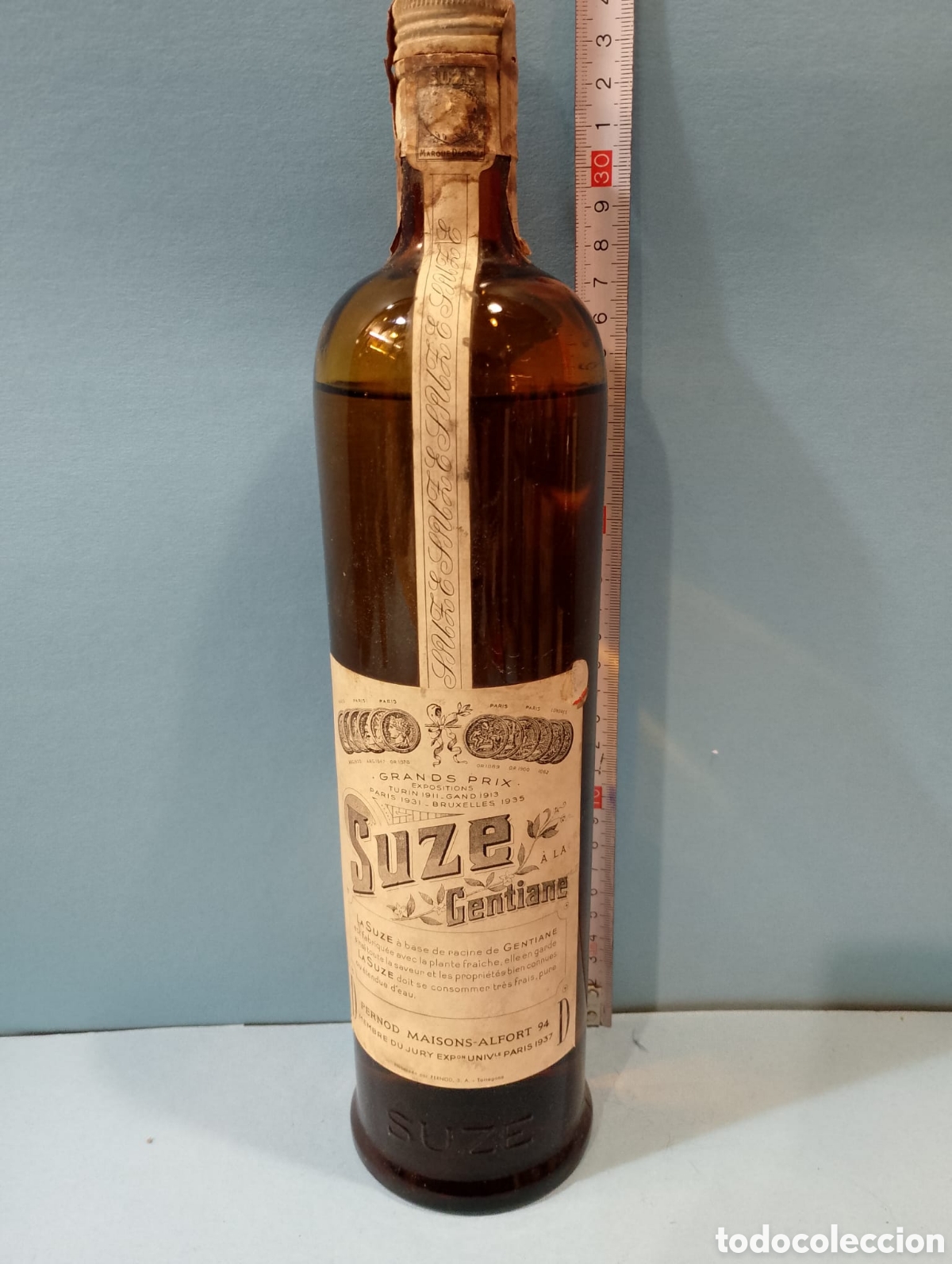 Coleccionismo de vinos y licores: Botella de licor Suze, Pernod. - Foto 1