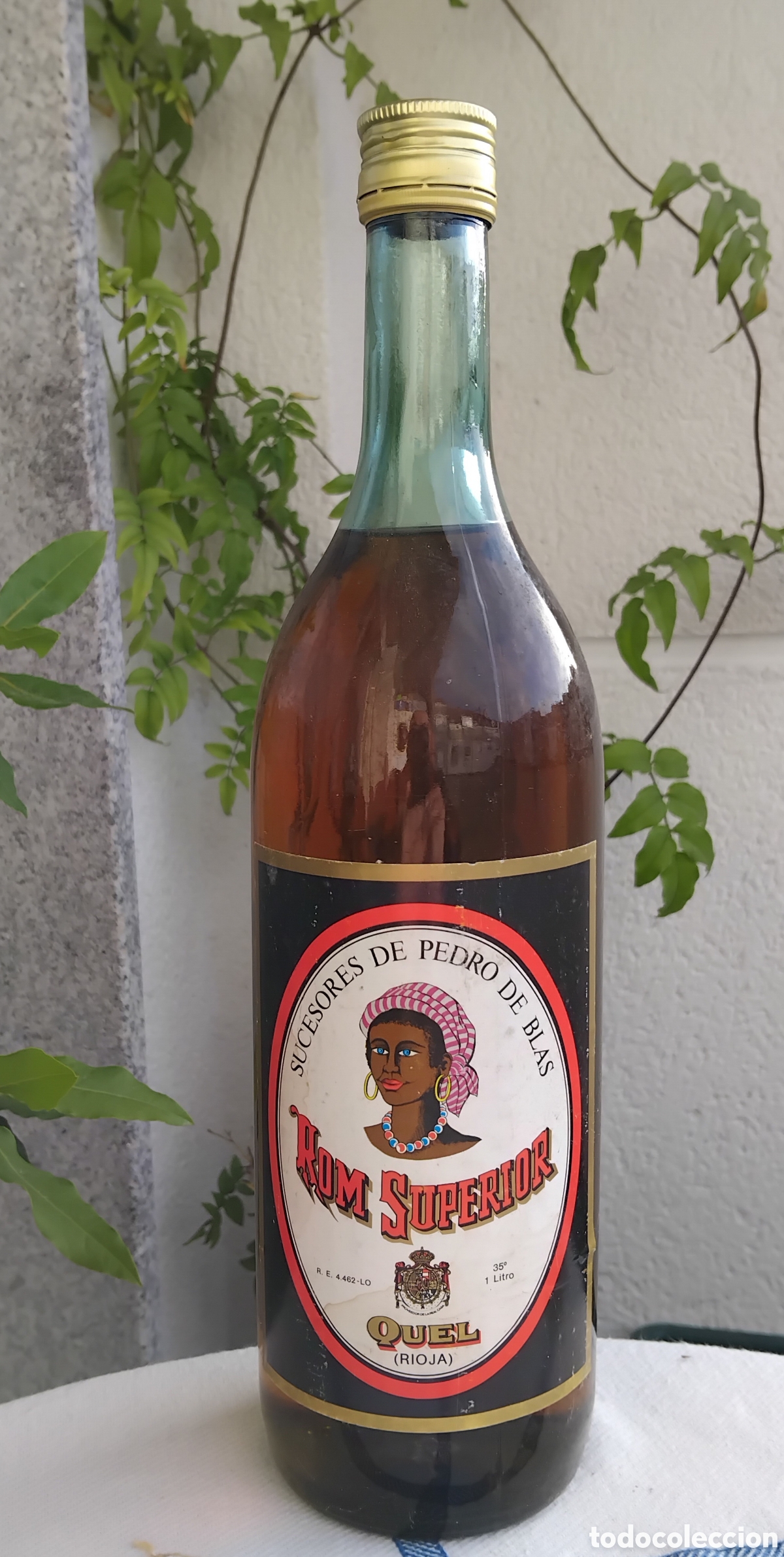 Coleccionismo de vinos y licores: Botella de ron QUEL, sucesores de Pedro de Blas. La Rioja. 4 pts. Rhum