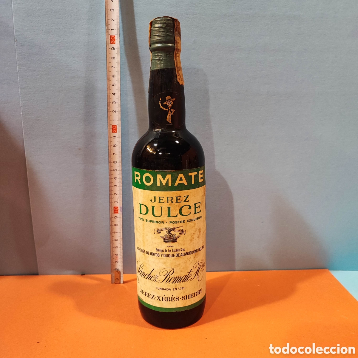 Coleccionismo de vinos y licores: Botella Romate jerez dulce. - Foto 1