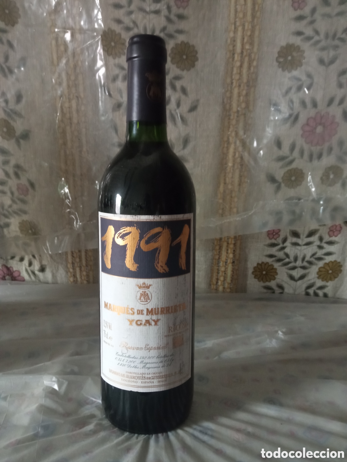 Coleccionismo de vinos y licores: Botella de vino, 1991,Marqu&eacute;s de Murrieta Ygay, Reserva Especial, Rioja