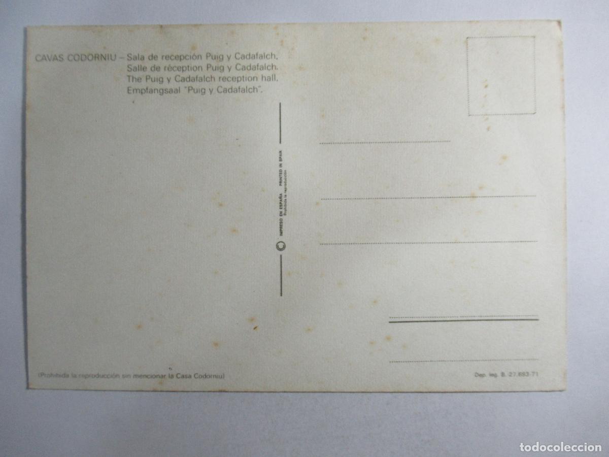 Coleccionismo de vinos y licores: Postal Cavas Codorniu - S/C - Foto 2