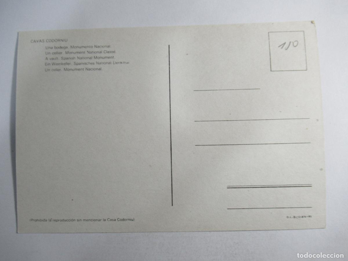 Coleccionismo de vinos y licores: Postal Cavas Codorniu - S/C - Foto 2