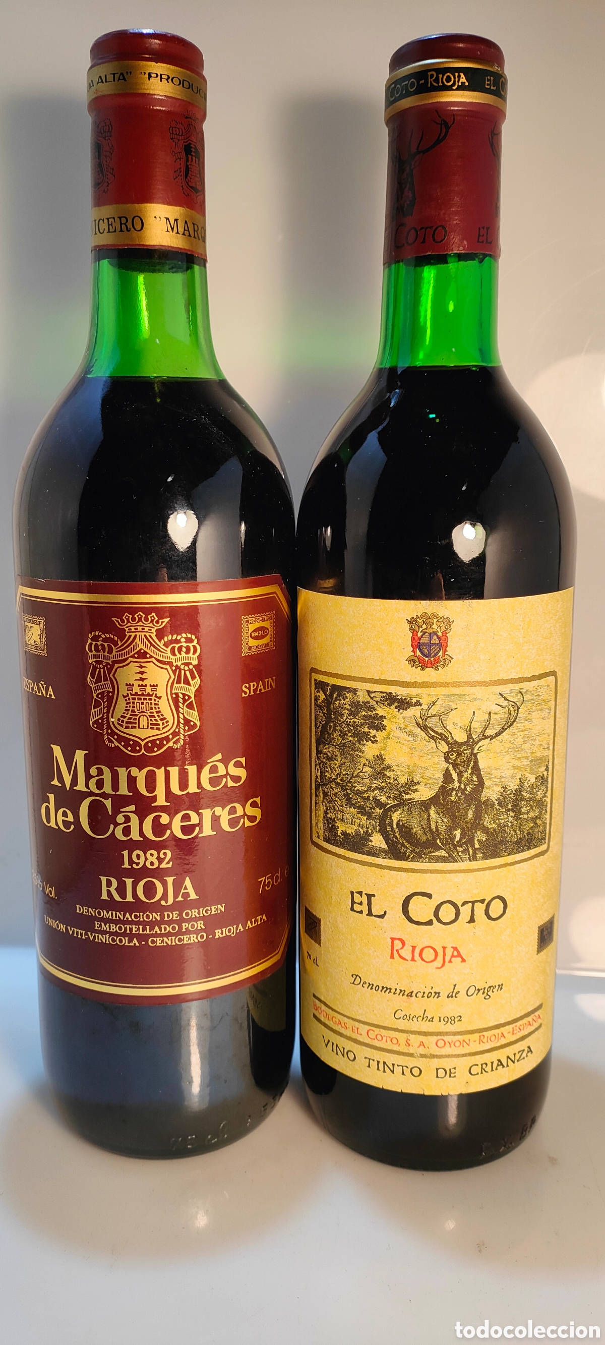 Collection of wines and liquors: 1982 Marques de C&aacute;ceres & El Coto 1982 Rioja