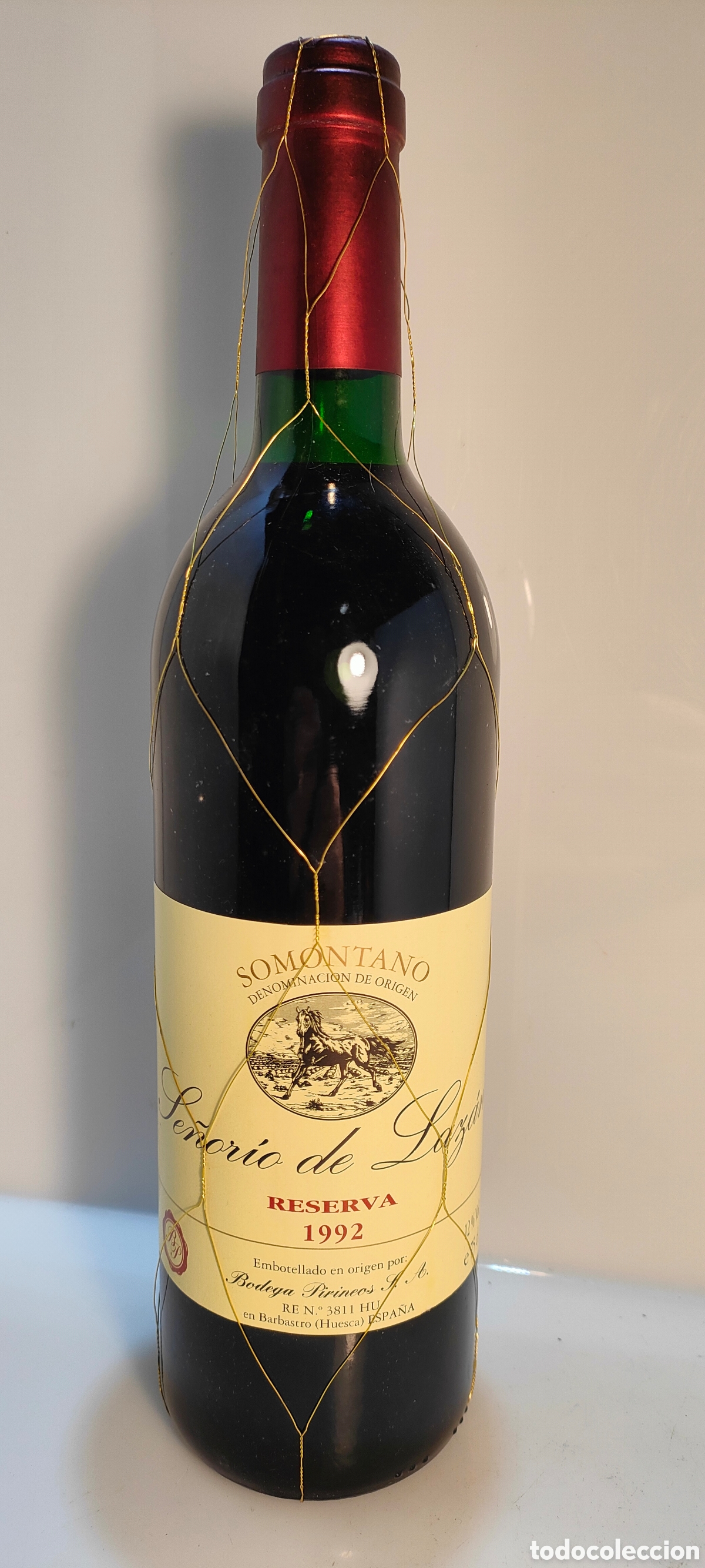 Coleccionismo de vinos y licores: 1992 Se&ntilde;or&iacute;o de Laz&aacute;n Reserva a&ntilde;ada es un vino tinto de la Denominaci&oacute;n de Origen Somontano