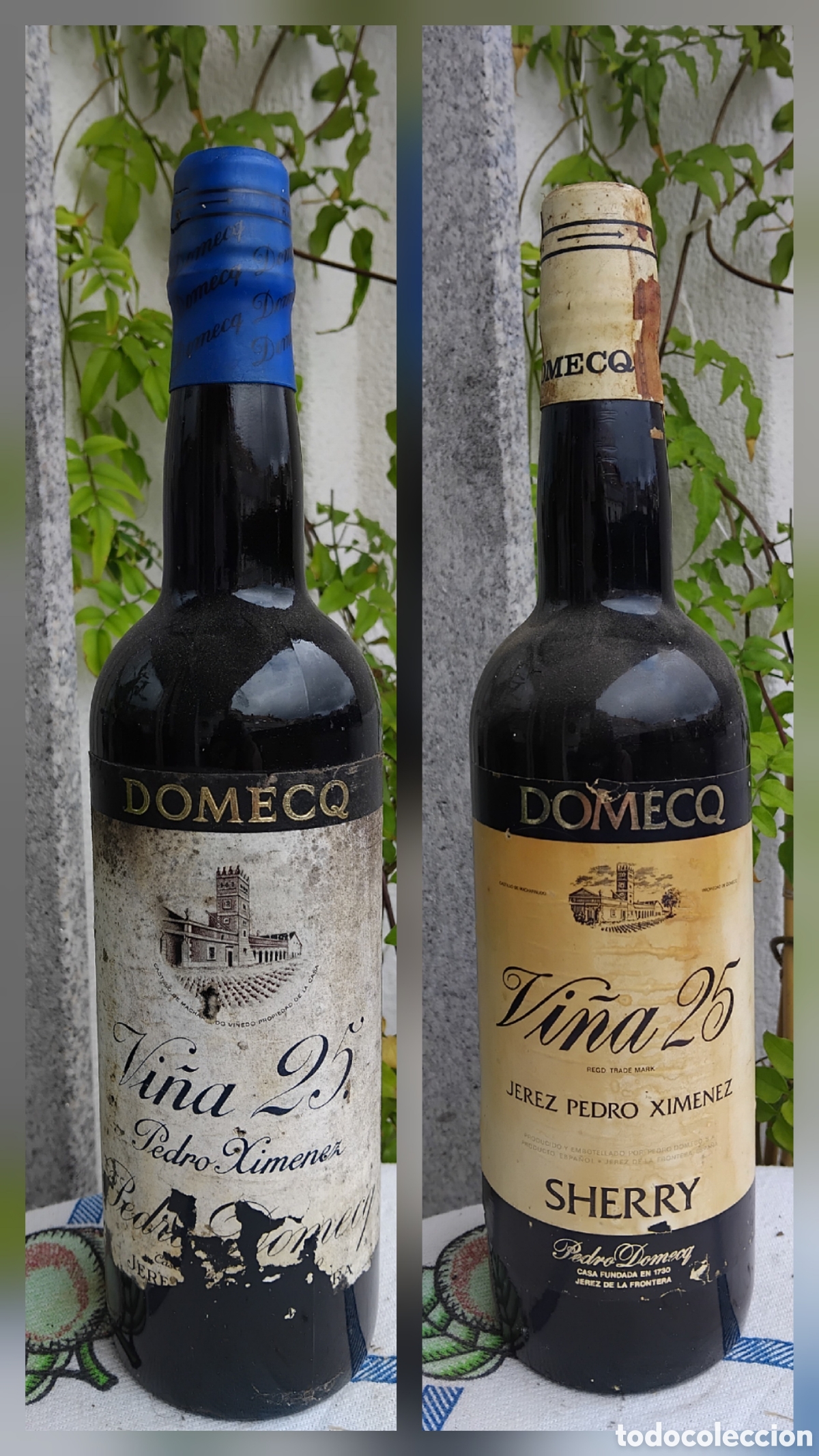 Coleccionismo de vinos y licores: Lote dos botellas vino VI&Ntilde;A 25 Pedro Ximenez de Domecq