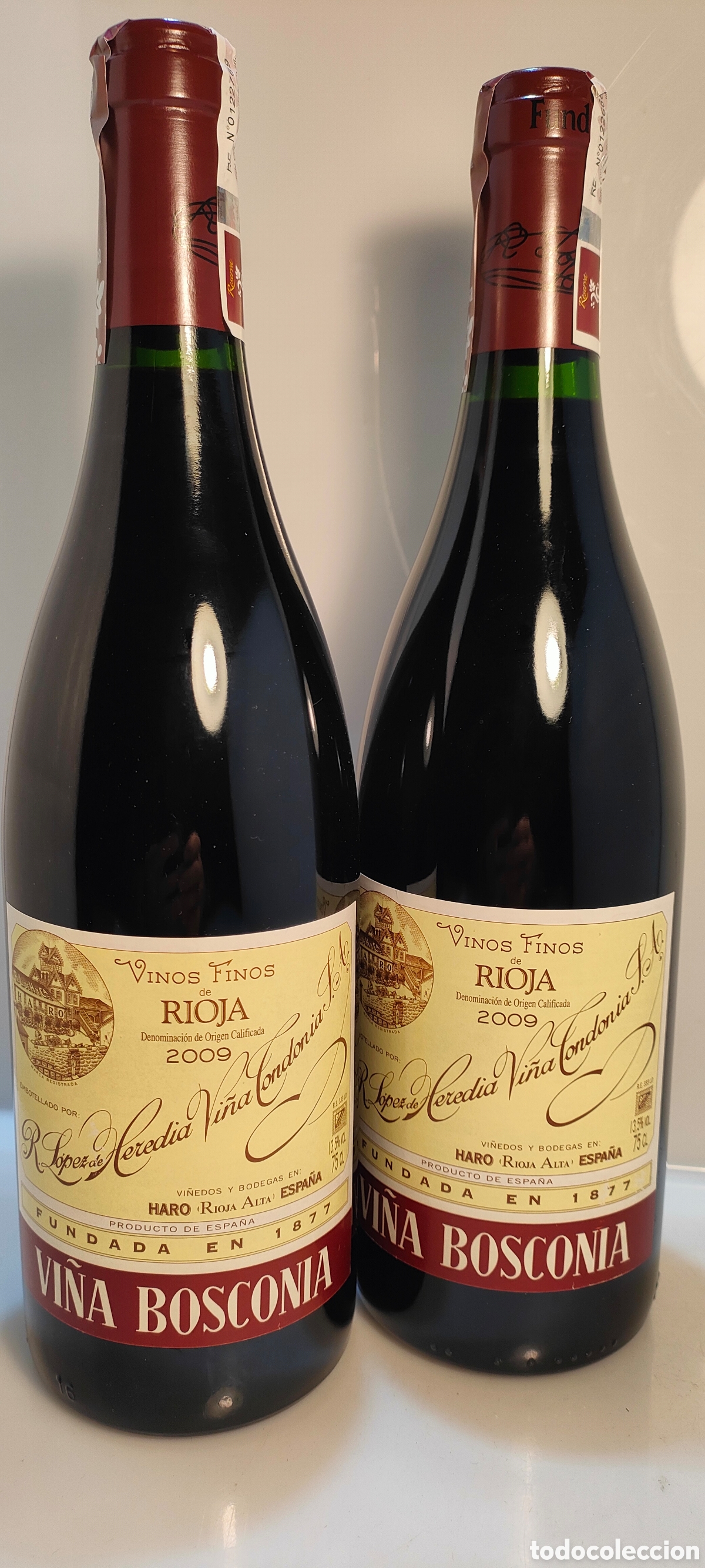Colecionismo de vinhos e licores: 2 botellas Vi&ntilde;a Bosconia 2009 Bodegas L&oacute;pez Heredia Rioja Alta