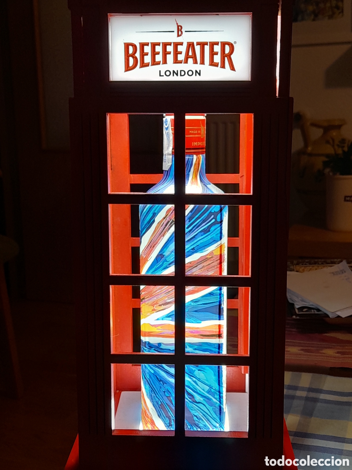 Coleccionismo de vinos y licores: Cabina expositor gin BEEFEATER