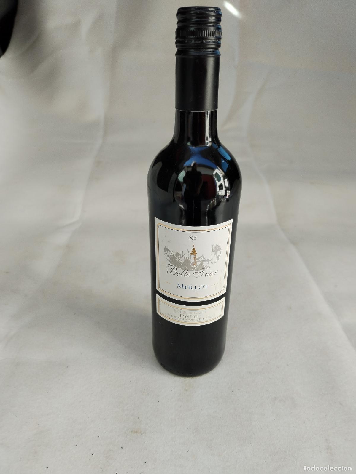 Collection of wines and liquors: belle tour merlot 2015, vino tinto franc&eacute;s