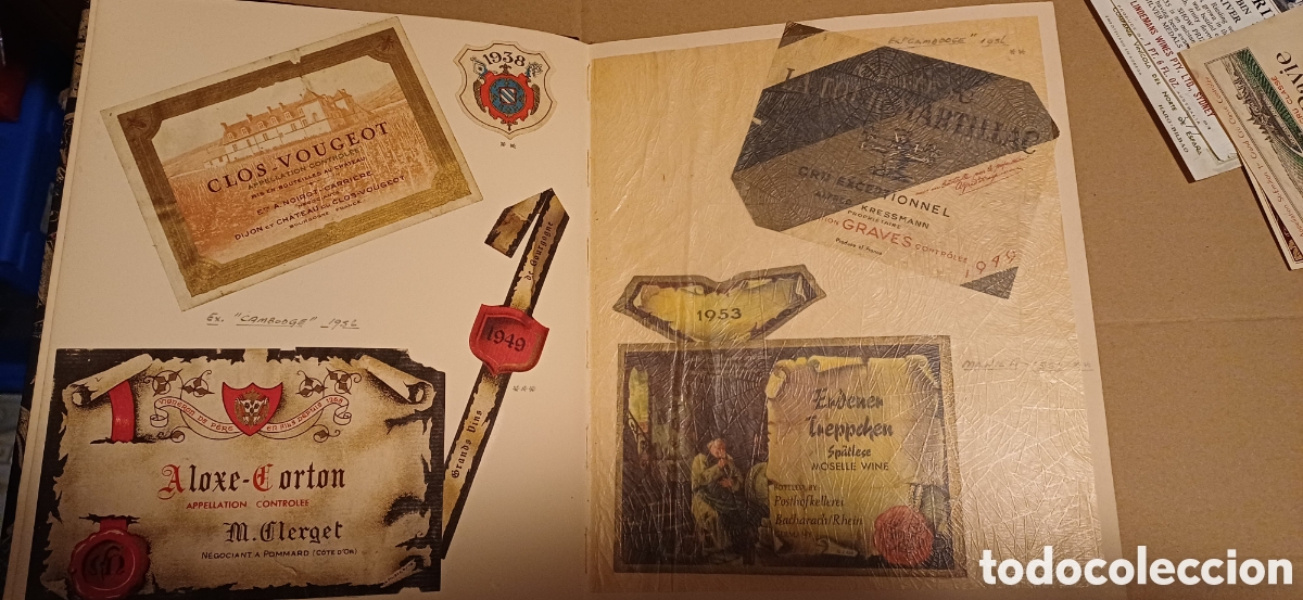Collezionismo di vini e liquori: &Aacute;lbum de antiguas etiquetas de vino y champagne, a&ntilde;os 50 y 60