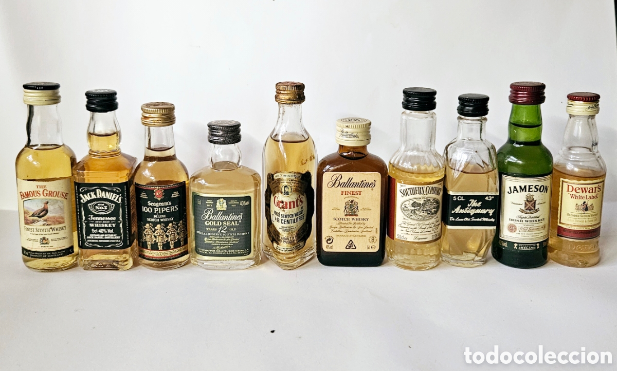 Sammlung von Weinen und Lik&ouml;ren: Lote 10 botellitas Whisky