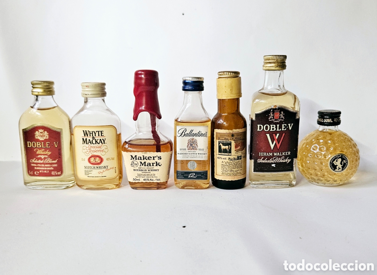 Sammlung von Weinen und Lik&ouml;ren: Lote 7 botellitas Whisky
