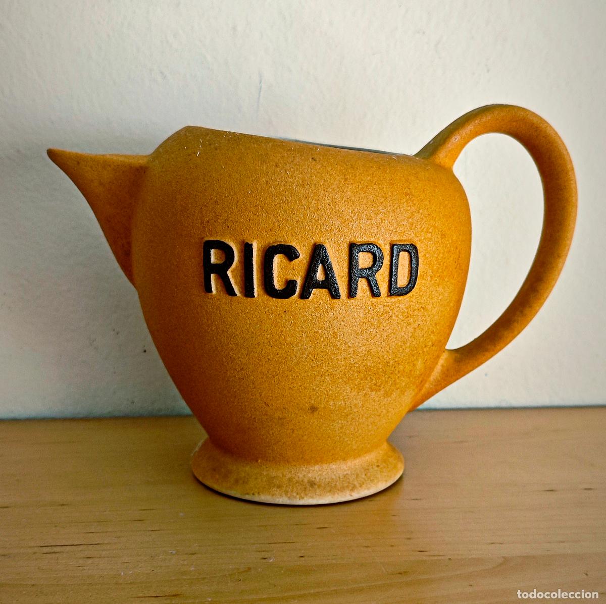 Coleccionismo de vinos y licores: JARRA DE CERAMICA RICARD - LETRAS EN RELIEVE - 1 LITRO 16 CM ALTURA APROX. - ANISETTE
