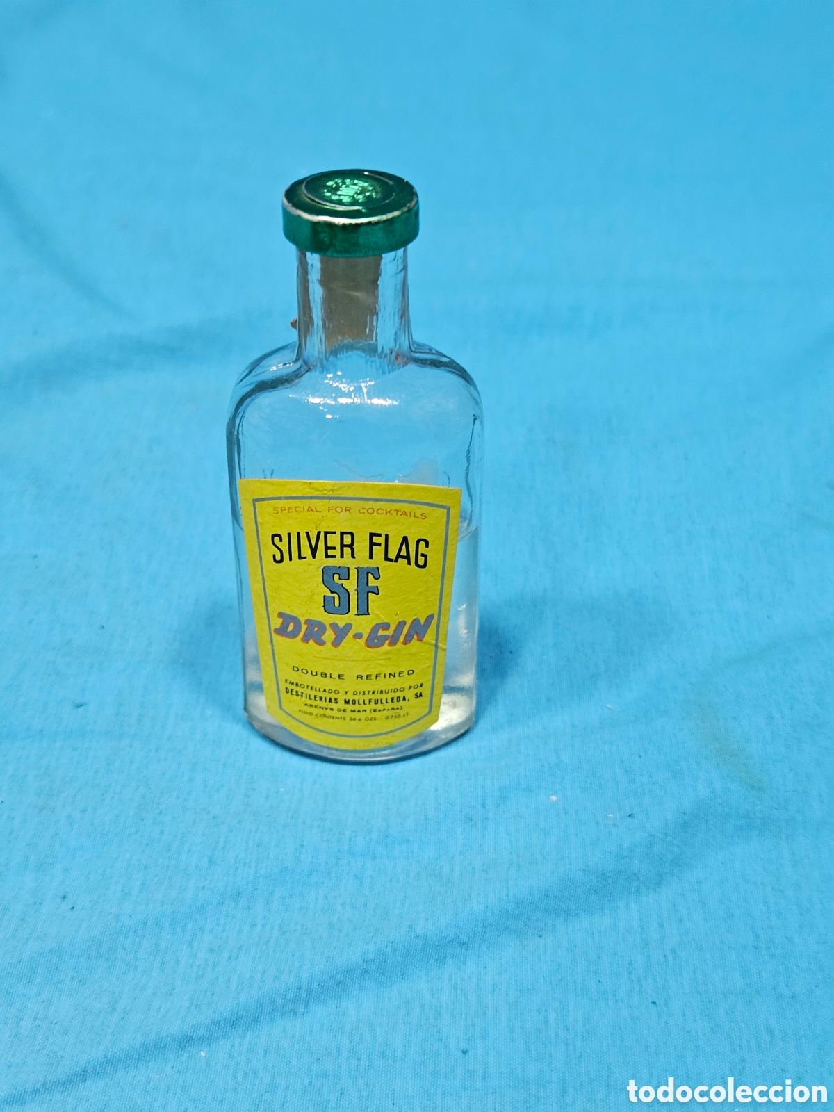 Coleccionismo de vinos y licores: MINI BOTELLA BOTELLIN SILVER FLAG DRY GIN