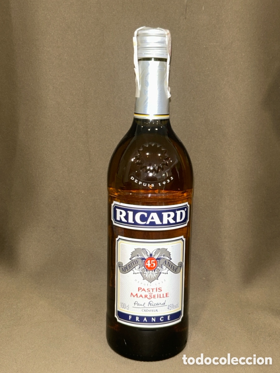 Coleccionismo de vinos y licores: BOTELLA DE LICOR RICARD PAST&Iacute;S DE MARSEILLE APERITIF ANIS&Eacute; FRANCE 45&ordm;, 100CL , PRECINTADA, SIN ABRIR