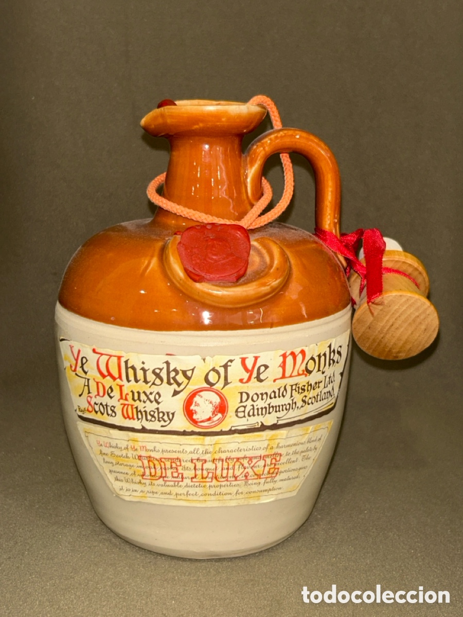 Coleccionismo de vinos y licores: WHISKY OF YE MONKS SCOTLAND, CANECO, JARRA DE CER&Aacute;MICA GRES VIDRIADA, ESCOCIA, PRECINTADA, SIN ABRIR