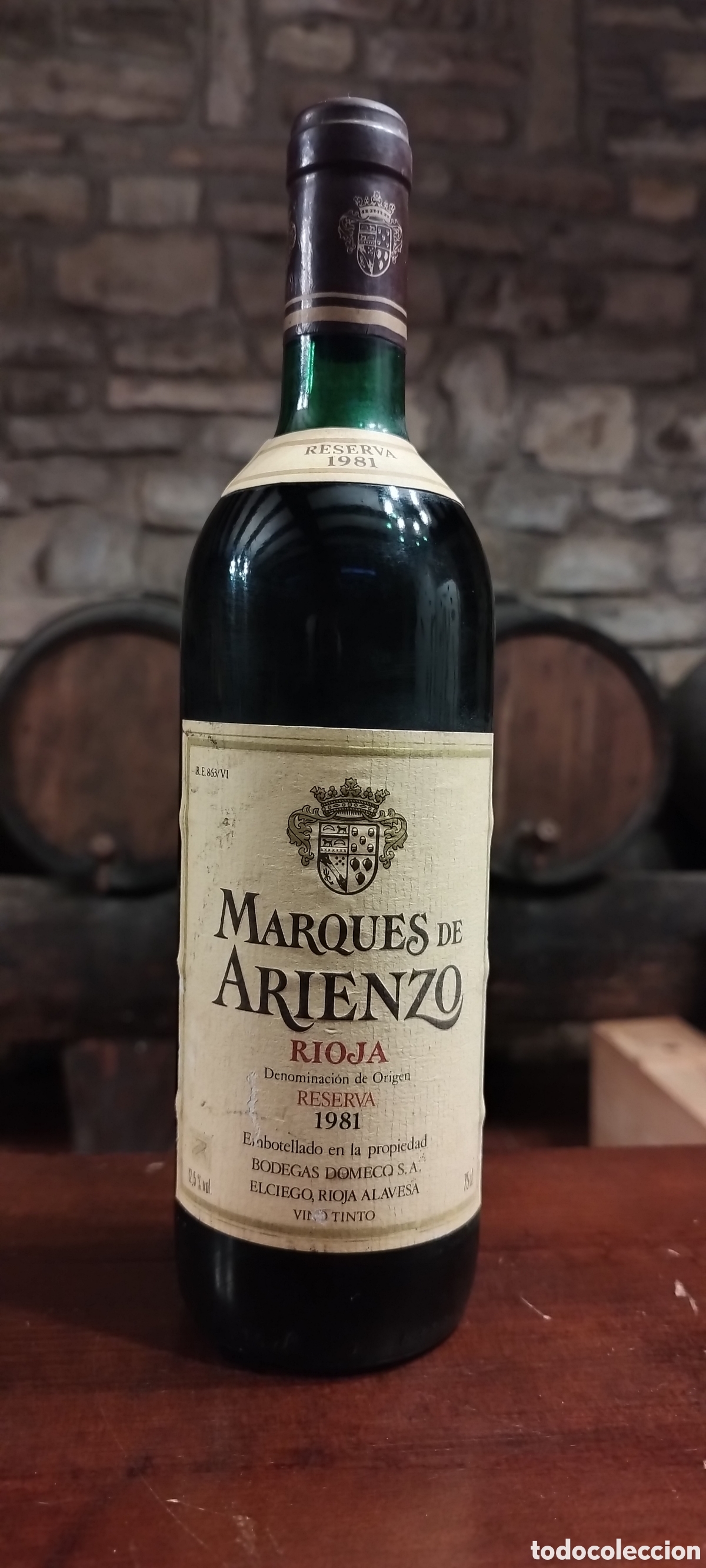 Coleccionismo de vinos y licores: Vino Rioja MARQU&Eacute;S DE ARIENZO RESERVA 1981 - Bodegas Domecq
