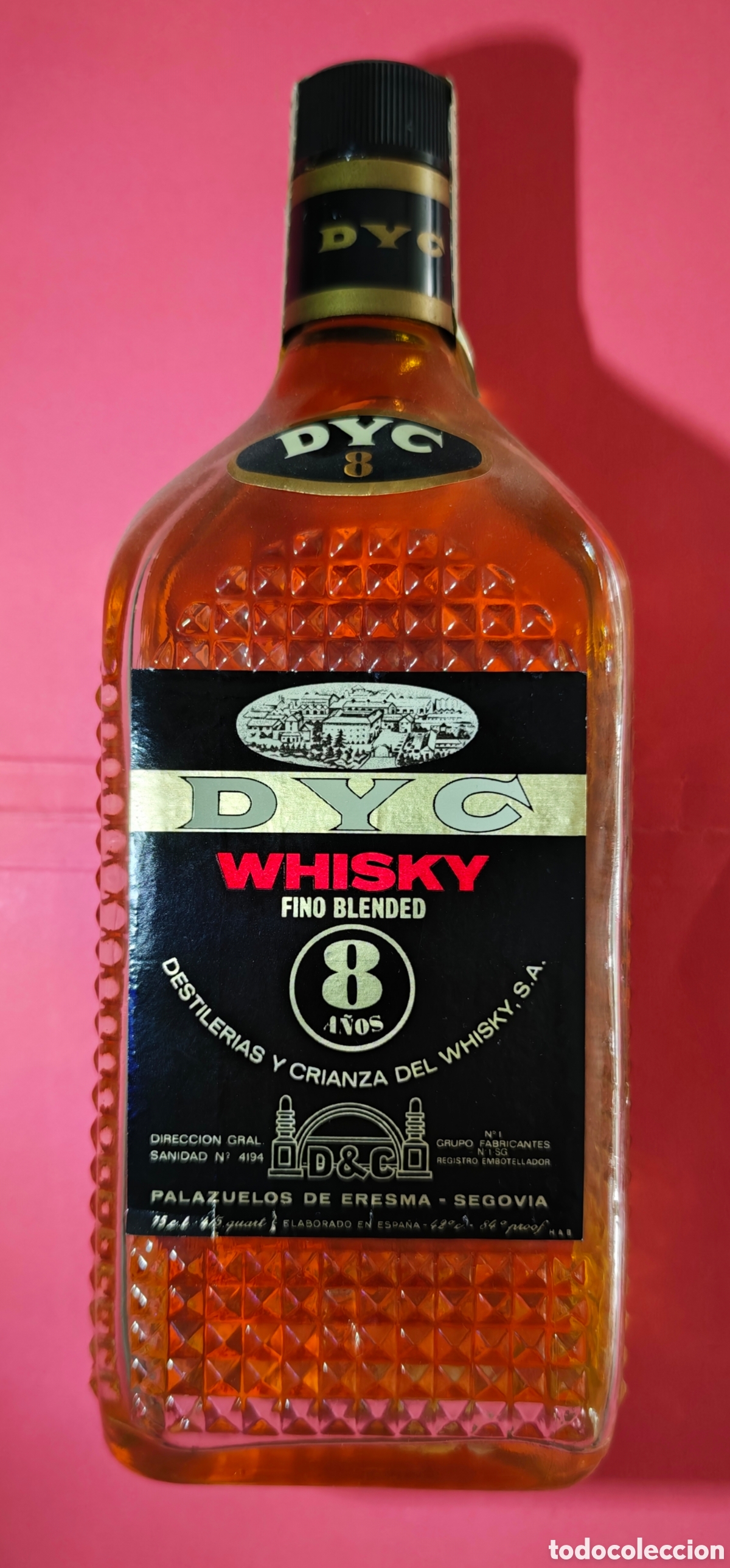 Coleccionismo de vinos y licores: Whisky DYC 8 a&ntilde;os - Edici&oacute;n Vintage (a&ntilde;os 70/80)