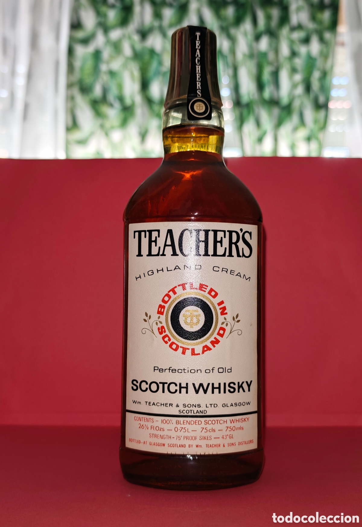 Coleccionismo de vinos y licores: Whisky Escoc&eacute;s TEACHER'S Highland Cream - Botella a&ntilde;os 70/80 con precinto