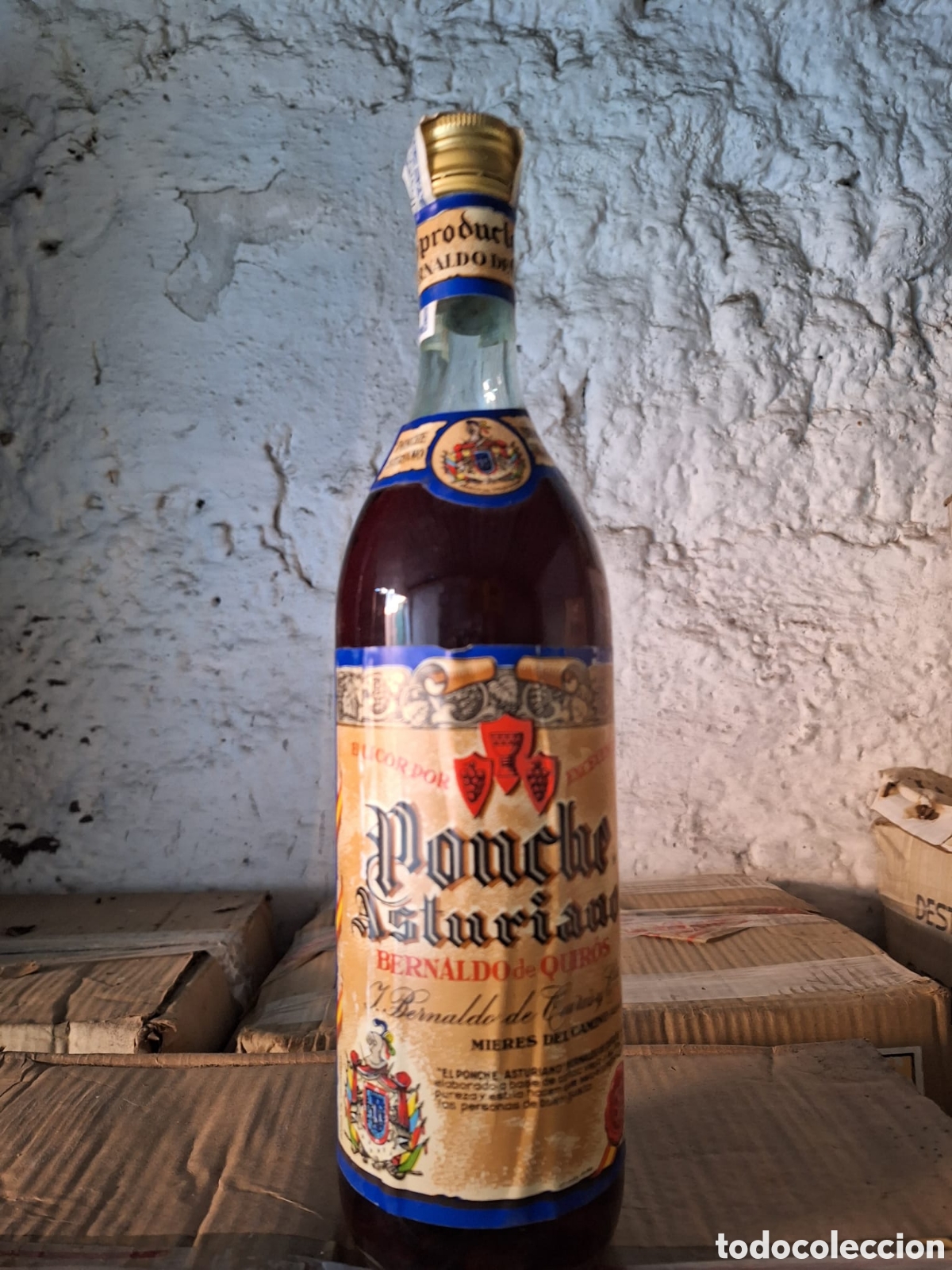 Coleccionismo de vinos y licores: Ponche Asturiano caja de 12 botellas