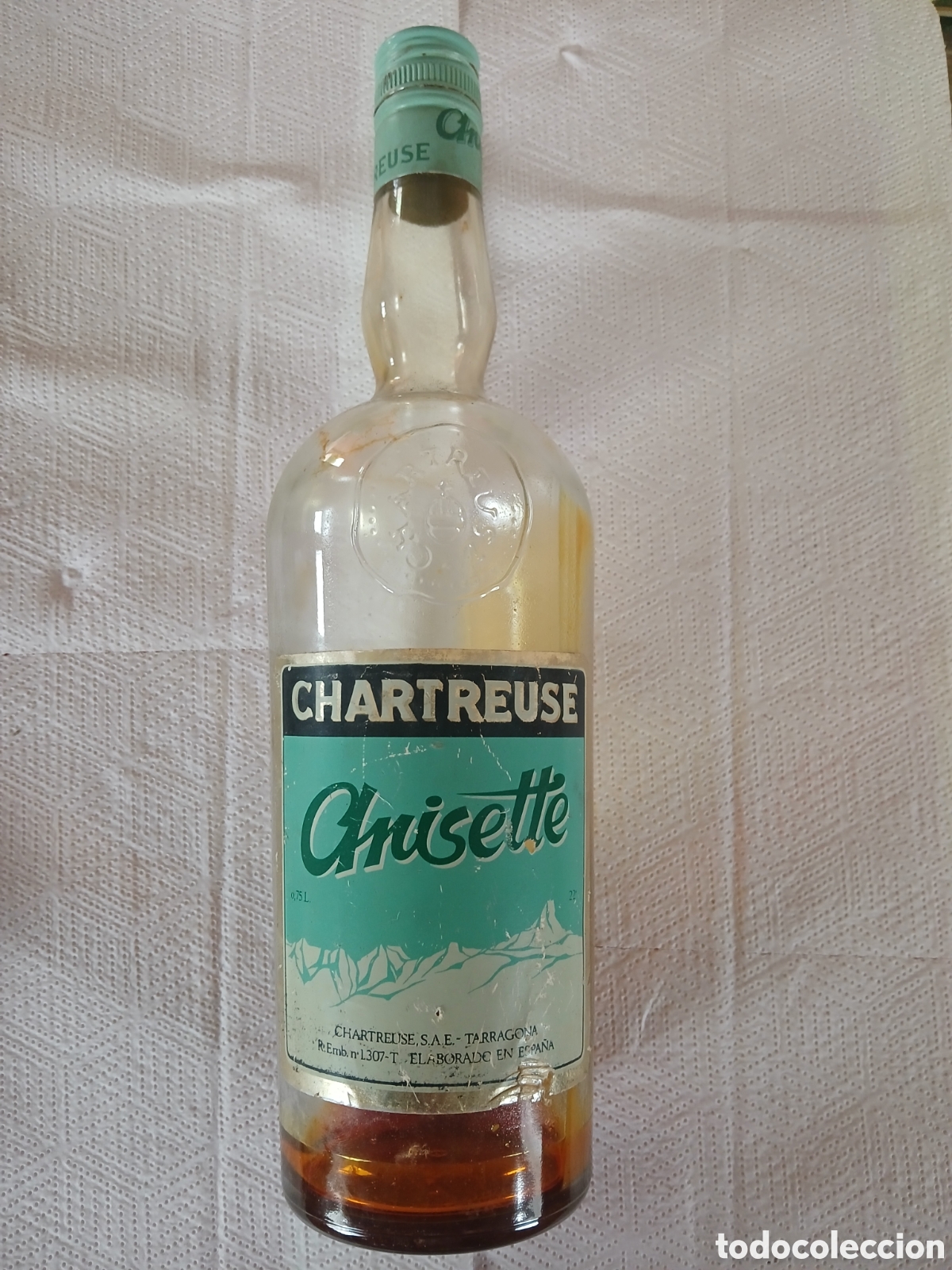 Coleccionismo de vinos y licores: Antigua botella chartreuse anisette