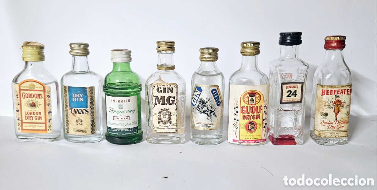 Colecionismo de vinhos e licores: Lote 8 botellitas Gin