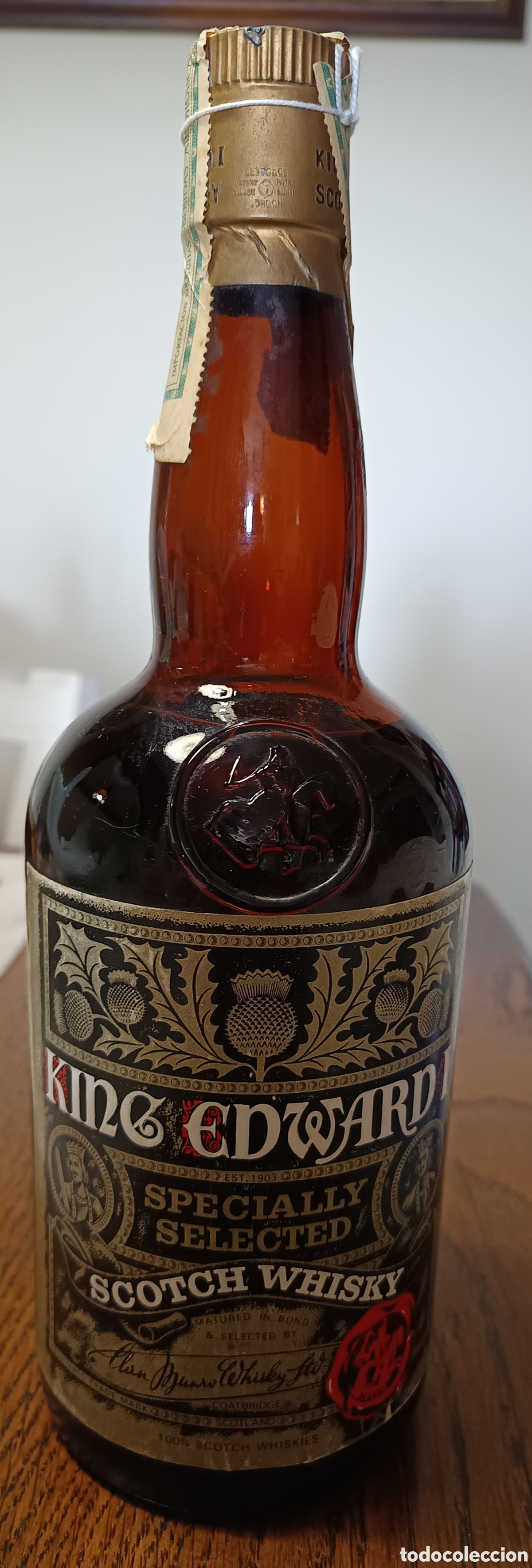 Coleccionismo de vinos y licores: Botella de whisky King Edward I